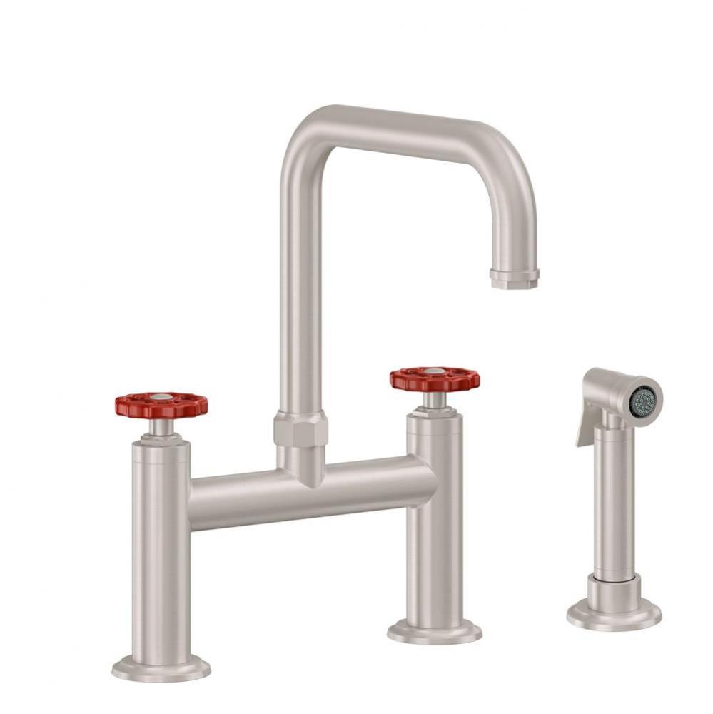 Bridge Kitchen Faucet with Sidespray - Quad Spout