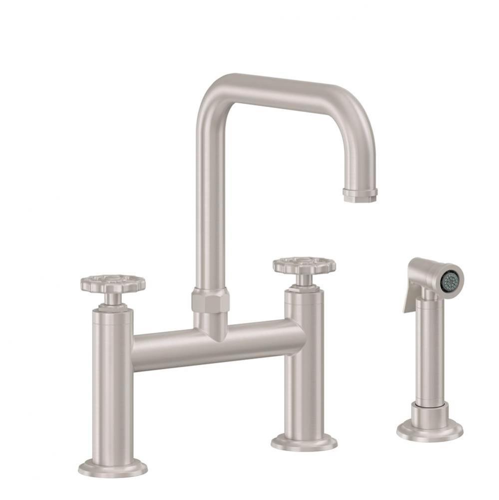 Bridge Kitchen Faucet with Sidespray - Quad Spout