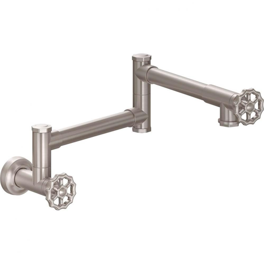 Pot Filler - Dual Handle Wall Mount - Industrial