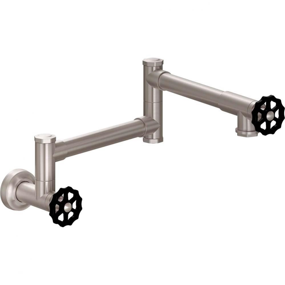 Pot Filler - Dual Handle Wall Mount - Industrial