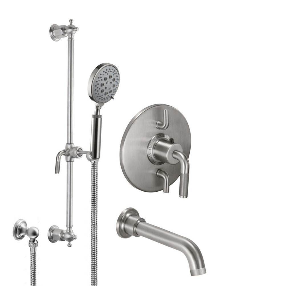 Descanso Styletherm 1/2'' Thermostatic Shower System with Hand Shower Slide Bar and Tub