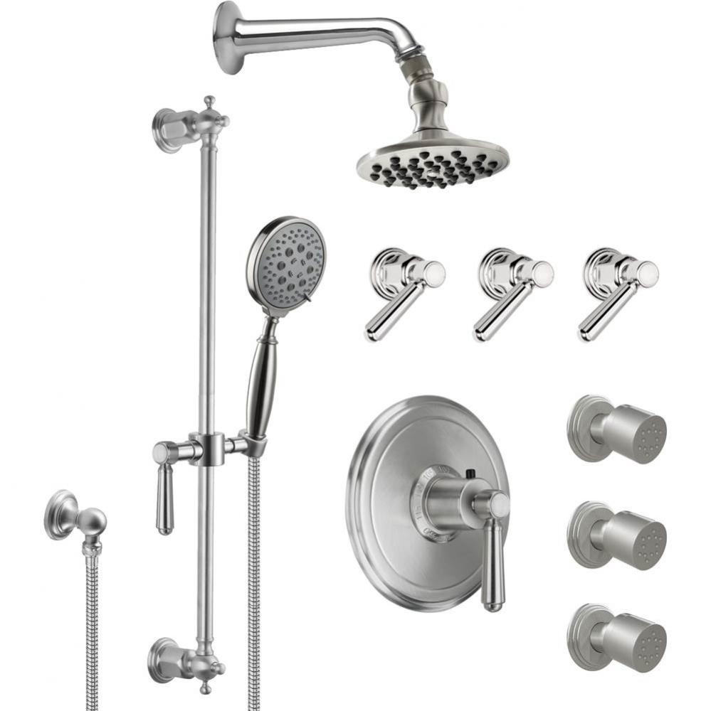 StyleTherm® 3/4'' Thermostatic Shower System with Body Spray, Handshower on Slide B