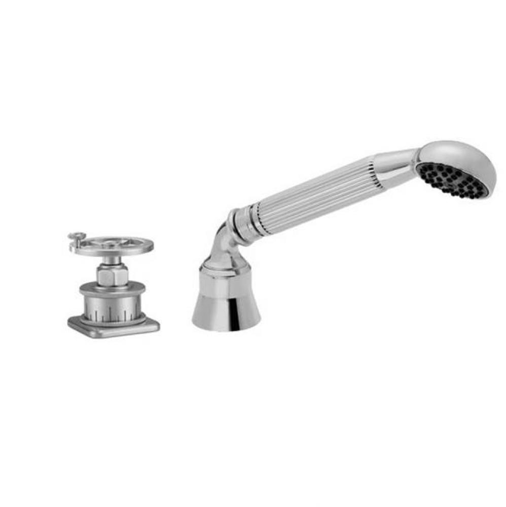 Industrial Handshower & Diverter Trim Only for Roman Tub - Wheel Handle