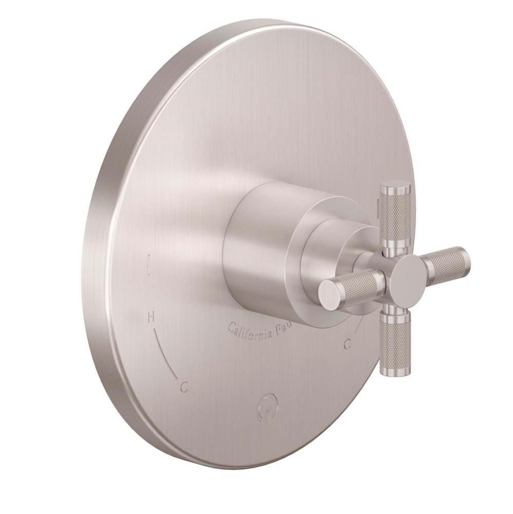 Dual Pressure Balance Trim Only - Knurl Cross Handle