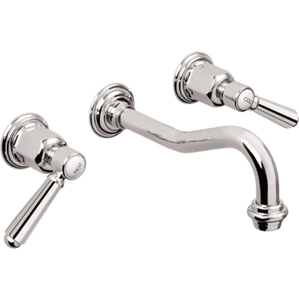 Two Handle Lavatory Wall Faucet Trim Only
