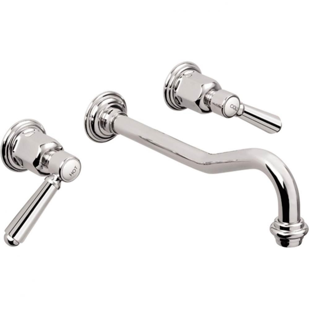 Two Handle Lavatory Wall Faucet Trim Only