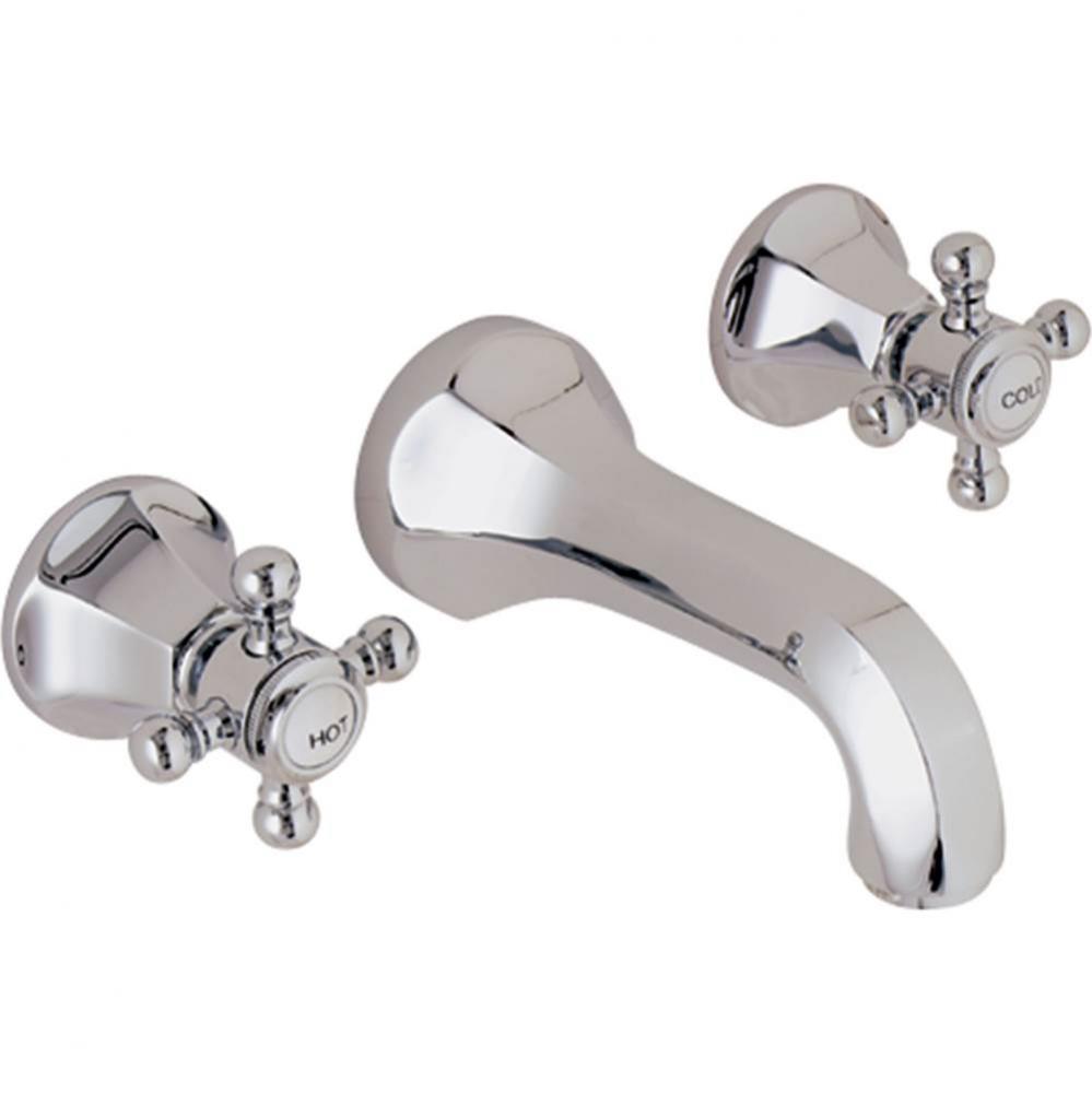 Two Handle Lavatory Wall Faucet Trim Only