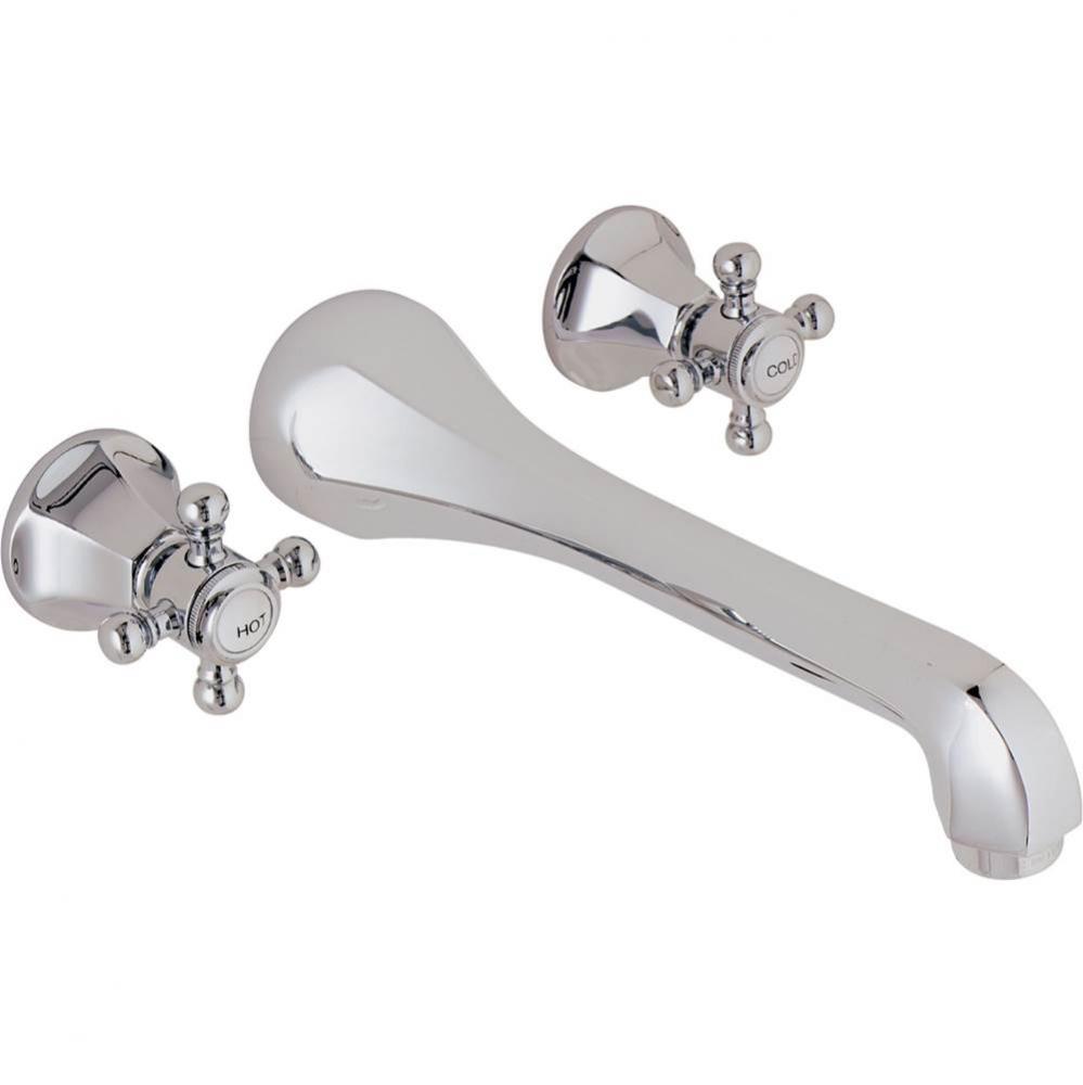 Two Handle Lavatory Wall Faucet Trim Only