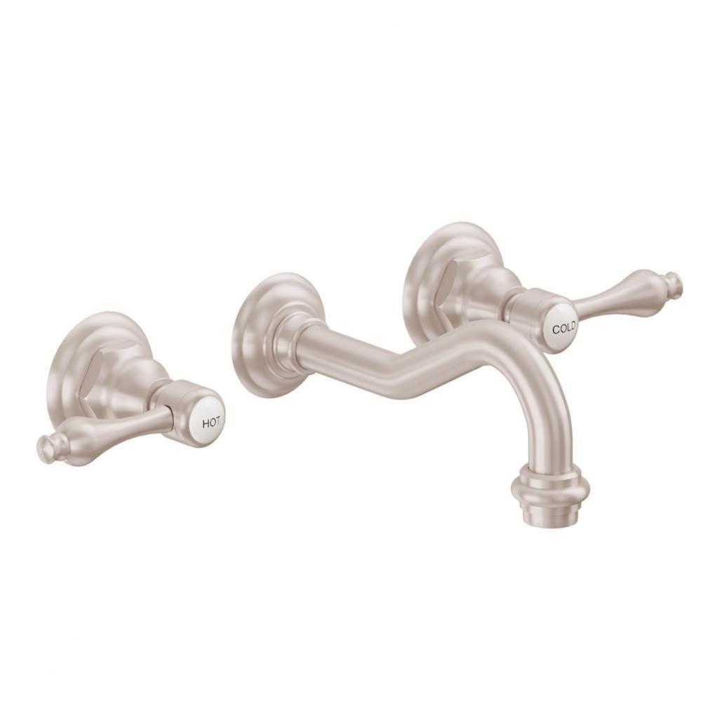 Two Handle Lavatory Wall Faucet Trim Only