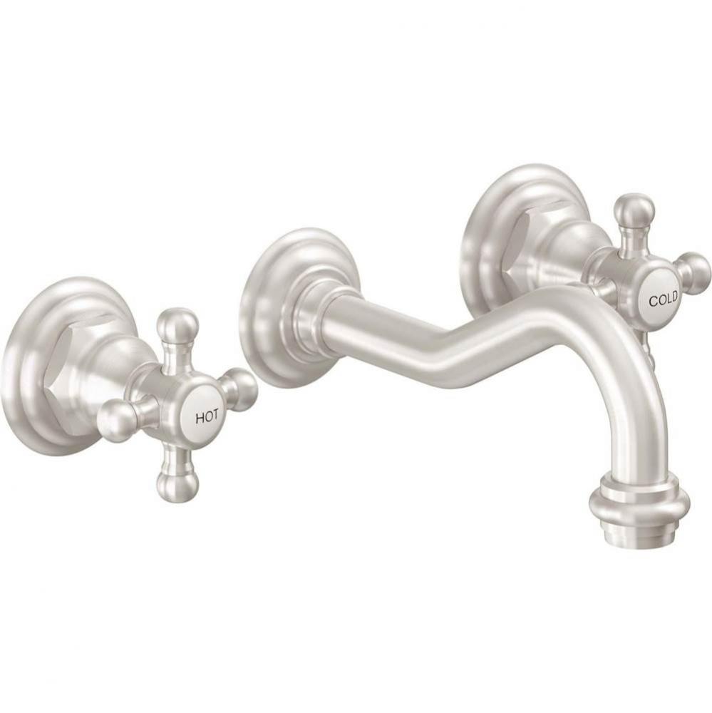 Two Handle Lavatory Wall Faucet Trim Only