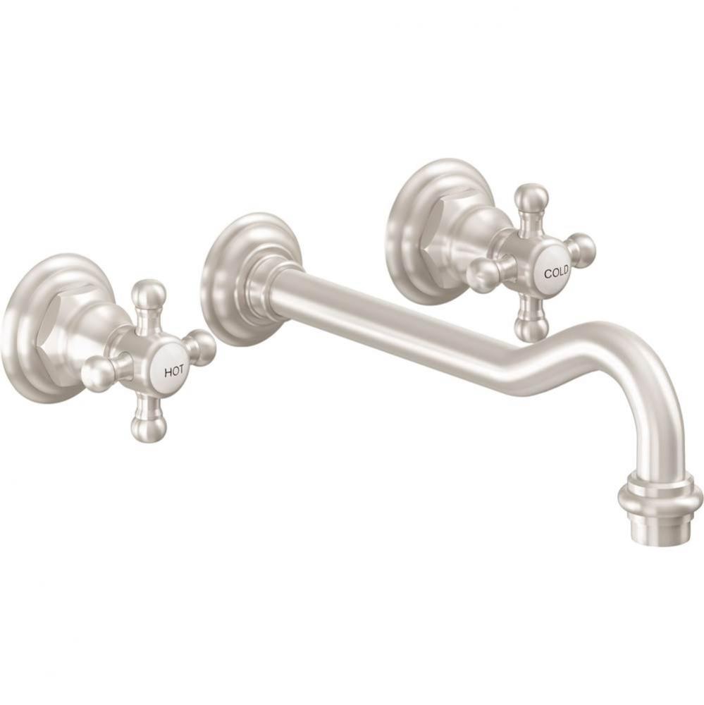 Two Handle Lavatory Wall Faucet Trim Only