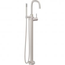 California Faucets 0811-62.20-PC - Contemporary Single Hole Floor Mount Tub Filler – Quad Arc Spout