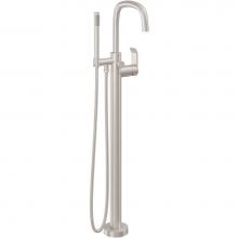 California Faucets 0811-E5.20-PC - Contemporary Single Hole Floor Mount Tub Filler – Quad Arc Spout