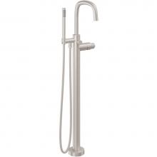 California Faucets 0811-H39R.20-PC - Contemporary Single Hole Floor Mount Tub Filler – Quad Arc Spout