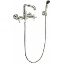 California Faucets 0906-30X.18-PC - Industrial Wall Mount Tub Filler - Low Quad Spout