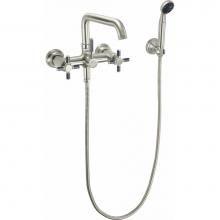 California Faucets 0906-30XF.18-PC - Industrial Wall Mount Tub Filler - Low Quad Spout