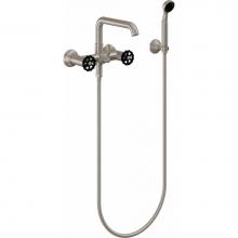 California Faucets 0906-80WB.20-PC - Industrial Wall Mount Tub Filler - Low Quad Spout