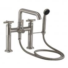 California Faucets 0908-30X.20-PC - Industrial Deck Mount Tub Filler - Low Quad Spout