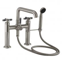 California Faucets 0908-30XF.20-PC - Industrial Deck Mount Tub Filler - Low Quad Spout