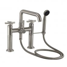 California Faucets 0908-30XK.20-PC - Industrial Deck Mount Tub Filler - Low Quad Spout