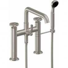 California Faucets 0908-80W.20-PC - Industrial Deck Mount Tub Filler - Low Quad Spout