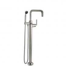 California Faucets 0911-30.20-RBZ - Industrial Single Hole Floor Mount Tub Filler - Low Quad Spout