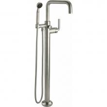 California Faucets 0911-30.18-PC - Industrial Single Hole Floor Mount Tub Filler - Quad Spout