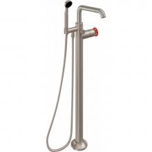 California Faucets 0911-80WR.18-PC - Industrial Single Hole Floor Mount Tub Filler - Quad Spout