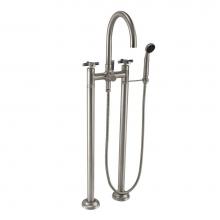 California Faucets 1003-30XF.18-PC - Industrial Floor Mount Tub Filler - Arc Spout