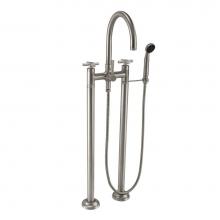 California Faucets 1003-30XK.20-PC - Industrial Floor Mount Tub Filler - Arc Spout