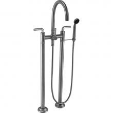 California Faucets 1003-30.18-PC - Industrial Floor Mount Tub Filler - Arc Spout