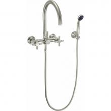 California Faucets 1006-30XK.18-PC - Industrial Wall Mount Tub Filler - Arc Spout