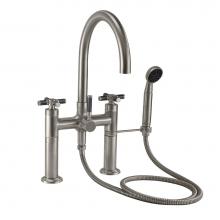 California Faucets 1008-30XF.18-PC - Industrial Deck Mount Tub Filler - Arc Spout