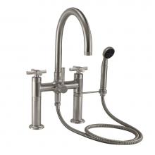 California Faucets 1008-30XK.18-PC - Industrial Deck Mount Tub Filler - Arc Spout