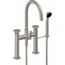 California Faucets 1008-80W.20-PC - Industrial Deck Mount Tub Filler - Arc Spout