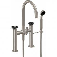 California Faucets 1008-80WB.20-PC - Industrial Deck Mount Tub Filler - Arc Spout