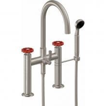 California Faucets 1008-80WR.20-PC - Industrial Deck Mount Tub Filler - Arc Spout