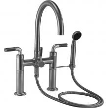 California Faucets 1008-30F.20-PC - Industrial Deck Mount Tub Filler - Arc Spout