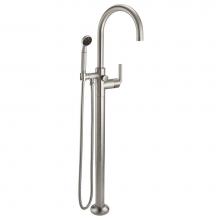 California Faucets 1011-30K.20-RBZ - Industrial Single Hole Floor Mount Tub Filler - Arc Spout