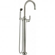 California Faucets 1011-30K.18-PC - Industrial Single Hole Floor Mount Tub Filler - Arc Spout