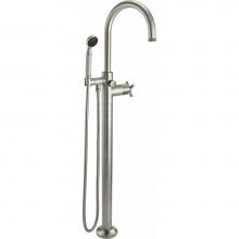 California Faucets 1011-30XK.18-PC - Industrial Single Hole Floor Mount Tub Filler - Arc Spout