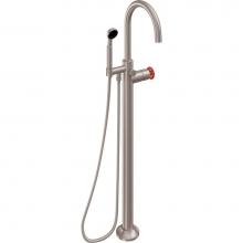 California Faucets 1011-80WR.18-PC - Industrial Single Hole Floor Mount Tub Filler - Arc Spout
