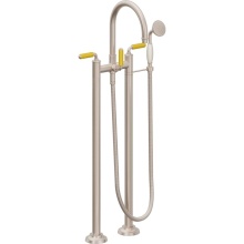 California Faucets 1303-60-YP.20-PC - Traditional Floor Mount Tub Filler - Arc Spout