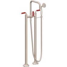California Faucets 1403-60-RD.18-PC - Traditional Floor Mount Tub Filler - Quad Spout
