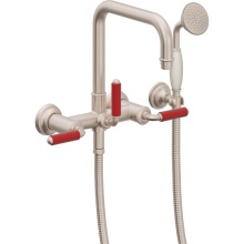 California Faucets 1406-60-RD.18-PC - Traditional Wall Mount Tub Filler - Quad Spout