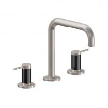 California Faucets 5202QFZBF-MOB - 8'' Widespread Lavatory Faucet with ZeroDrain - Quad Spout; Carbon Fiber Insert