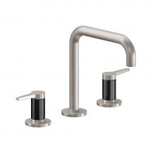 California Faucets 5302QFZBF-MOB - 8'' Widespread Lavatory Faucet with ZeroDrain - Quad Spout; Carbon Fiber Insert