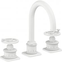 California Faucets 8602WZBF-MWHT - 8'' Widespread Lavatory Faucet with Completely Finished ZeroDrain