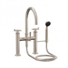 California Faucets 8608W-ETD.18-RBZ - Deck Mount Tub Filler High Spout - Wheel Handles