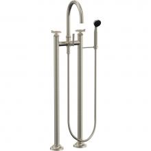 California Faucets 8608W-ETF.18-PC - Floor Mount Tub Filler - Wheel Handles